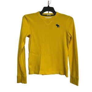 Boy’s Abercrombie Kids Sz XL Shirt Long Sleeve Muscle Yellow Thermal